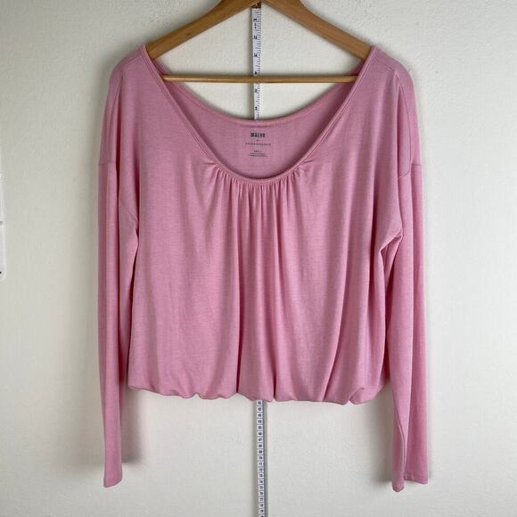 Maeve Bubble Hem Top Size S Pink Modal Long Sleeve Balletcore Anthropologie - Picture 6 of 13